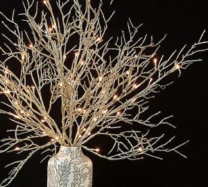 Gold Coral Lighted Branches
