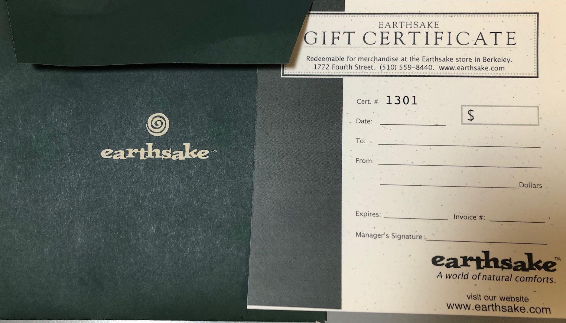 eathSake Gift Certificat