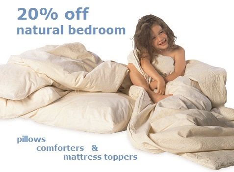 20% off earthSake Comforters, toppers, pillows & pads