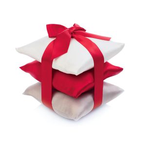 Holiday Silk Sachet Pillows with ribbon 