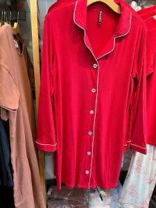 Organic Bamboo Night Shirt - Crimson