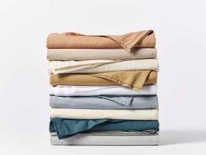 Coyuchi Crinkled Percale Sheets
