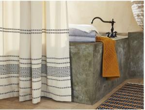 Ripple Stripe Cotton Shower Curtain