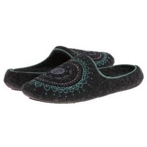 Womens Wool Henna Scuff Slippers-