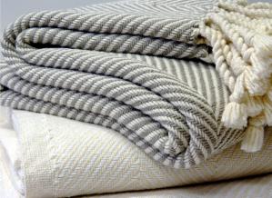 USA Cotton Herringbone Cotton Throw Blankets