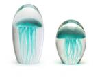Recycled Blown Glass Jellyfish -Turquoise