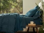 Cascade Matelasse Organic Cotton Blanket and Shams - Aegean