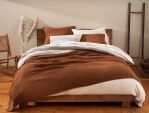 Cascade Matelasse Organic Cotton Blanket and Shams - Rust