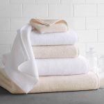 Micro Cotton Towels - Natural and White