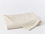 Organic Cotton Crinkled Percale - Undyed with Hazel-Rosehip Stripe Sheet