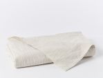 Organic Cotton Crinkled Percale - Undyed with Indigo Stripe Sheet