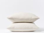 Organic Cotton Crinkled Percale - Undyed with Indigo Stripe Pillow Cases