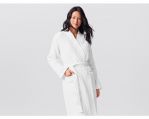 Organic Waffle Robe - White