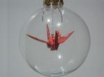 Peace Crane Origami Bulb Ornament