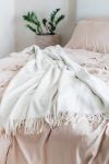 Silk Fleece Throw Blanket - Natural