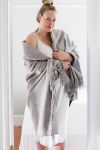 Silk Fleece Throw Blanket - Silver Cloud