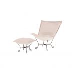 Seascape Sand Patio Puff Chair and Ottoman