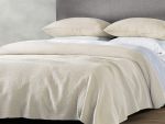 Cascade Matelasse Organic Cotton Blanket and Shams - Natural (Undyed)