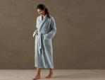 organic cotton robe - terry pale ocean
