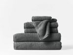Shadow/Slate - Temescal Ribbed Organic Cotton Towels 