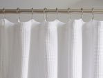 Organic Cotton Waffle Shower Curtain - White